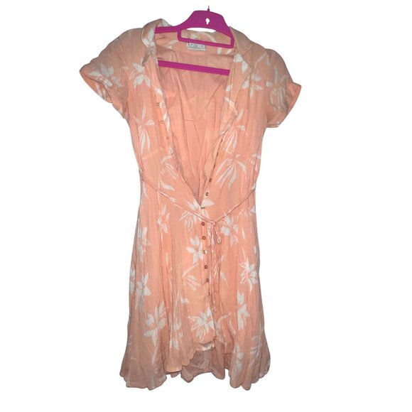 Vero Moda Collared Peach Button Up Vacation Dress Size M - Picture 4 of 5